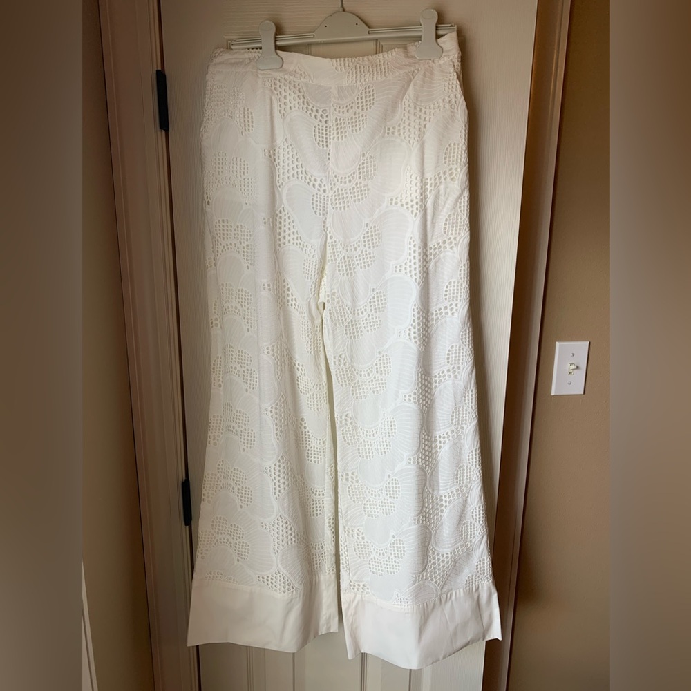 NWT Milly - Marlowe Pierees Eyelet Pants - Gab White  - Size 12